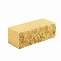Кирпич силикатный утолщенный рустированный желтый М125-200