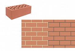 Кирпич утолщенный лицевой пустотелый «Красный» М 150
